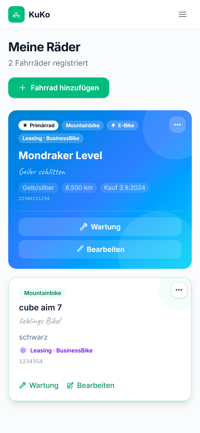 Jedes Rad mit Historie.